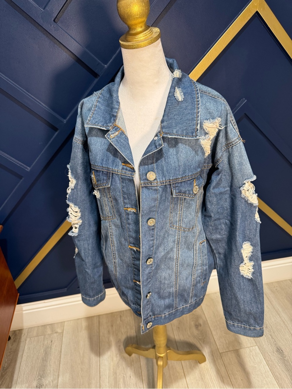 Forever 21 Navy and Light Blue Denim Jacket